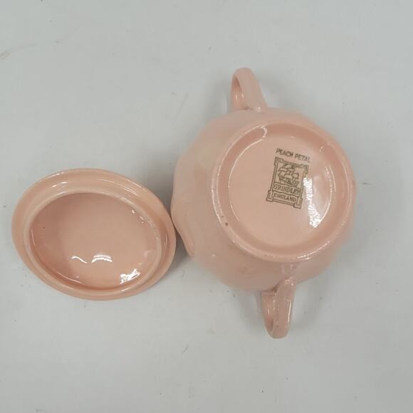 Grindley Peach Pink Vintage Sugar Jar Scalloped Edge Cottagecore Kitchen Decor - Picture 4 of 10